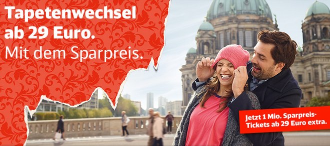 Bahn Sparpreis-Tickets aus der Tapetenwechel-Aktion