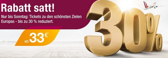 Germanwings Tickets ab 33 Euro