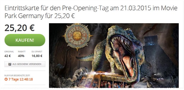 Movie Park Germany Tickets bei Groupon (Pre-Opening am 21.3.2015)