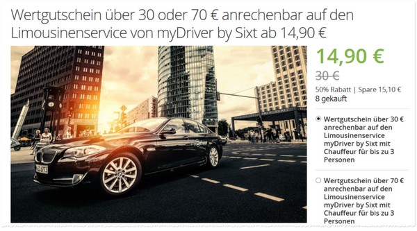 myDriver Gutschein bei Groupon