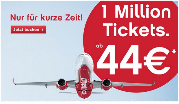 Air Berlin JustFly-Tickets ab 44 Euro