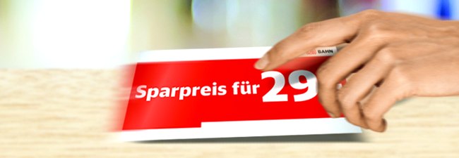 Bahn Sparpreis: Tickets aus der Radio-Werbung für ICE & IC/EC ab 19,90 €, auch mit BC 25 + 50 – online, Sonderaktion mit 1 Million Extra-Tickets bis 19.11.2017 für Fahrten bis 17.5.2018