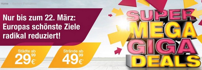 Germanwings Super-Mega-Giga-Deals vom 9.3. bis 22.3.2015: Schnäppchenflüge ab 29,99 €