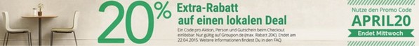 Groupon 20% Rabatt-Gutschein