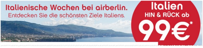 italienische Wochen bei Air Berlin
