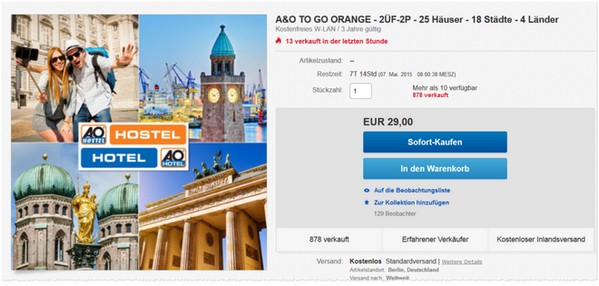 A&O To Go Orange Gutschein