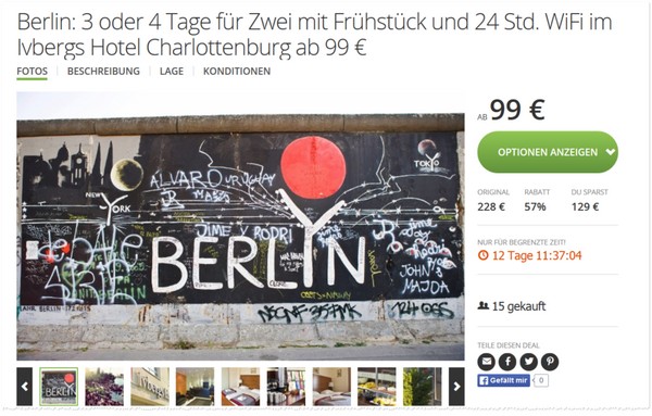 Berlin Hotel in Charlottenburg bei Groupon günstig per Gutschein buchen