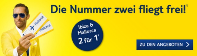 TUIfly 2-für-1-Tickets: Ibiza & Mallorca günstiger bereisen