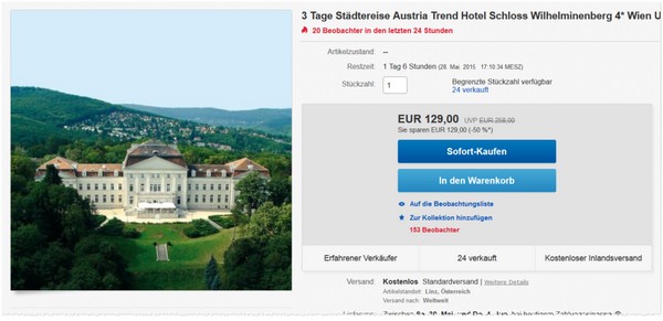 Hotel Schloss Wilhelminenberg für die Staedtereise nach Wien