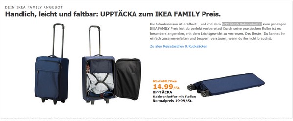 IKEA Kabinen-Koffer UPPTÄCKA im Angebot