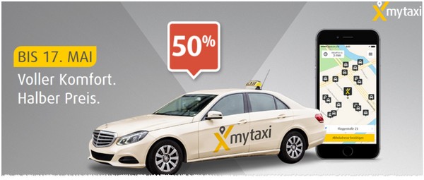 Mytaxi zum halben Preis