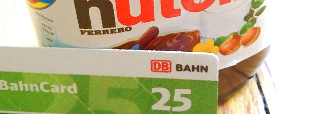 Nutella BahnCard-Aktion 2015: Kostenlose BahnCard 25 für einen Monat (selbst kündigend) ab 8. Juni 2015?