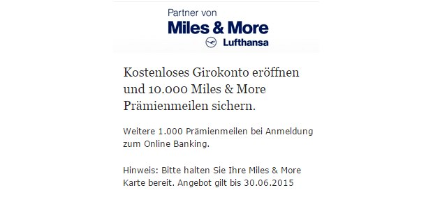 Commerzbank Girokonto + 11.000 Miles & More Meilengutschrift