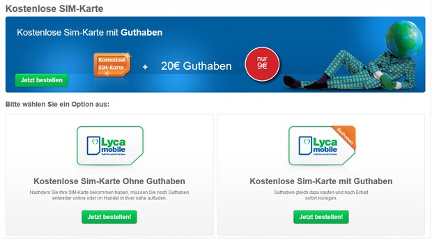 Lycamobile: Kostenlose SIM-Karte