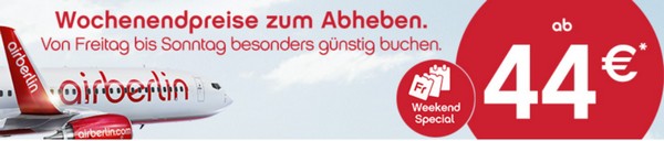 Air Berlin Wochenendpreise Österreich