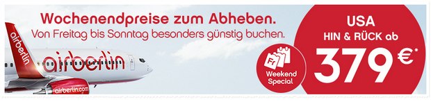 Mit Air Berlin Weekend Special in die USA