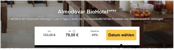 Almodóvar BioHotel Berlin: Angebot bei TravelBird