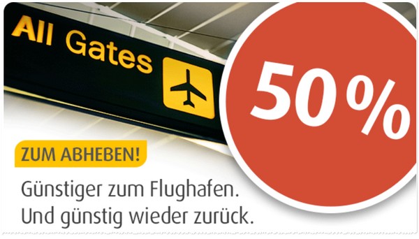 Mytaxi Rabatt-Aktion für Flughafen-Fahrten