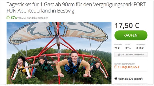 Fort Fun Gutschein bei Groupon