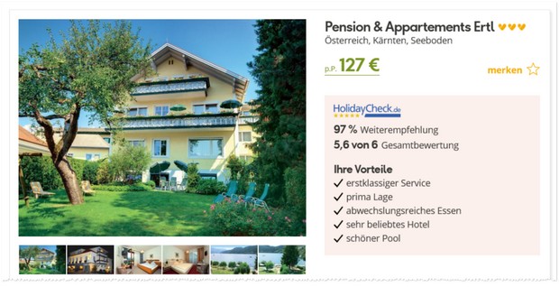 Kärnten Pension Ertl bei Neckermann Reisen