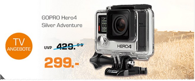 GoPro Hero 4 Actioncam als Saturn-Angebot aus der TV-Werbung 299 €